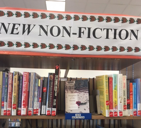 The current New Non-Fiction display at the Bayshore Branch Library in Long Beach.